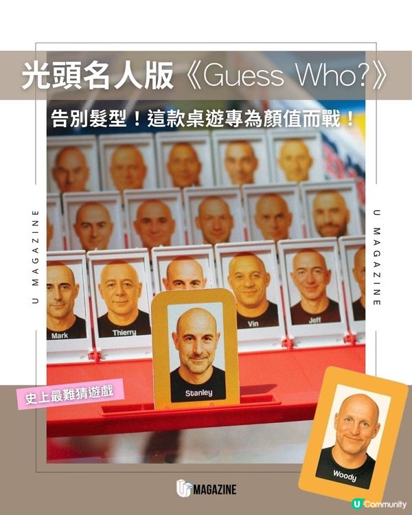 光頭名人版《Guess Who?》告別髮型！這款桌遊專為顏值而戰！