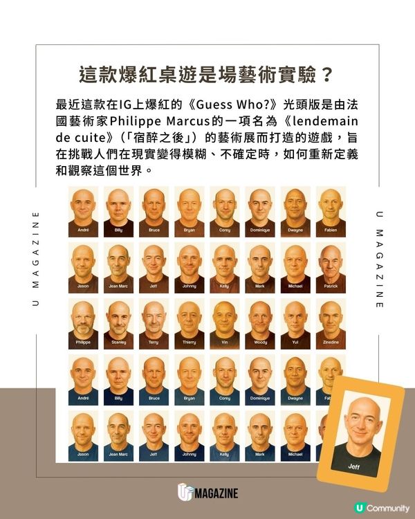 光頭名人版《Guess Who?》告別髮型！這款桌遊專為顏值而戰！
