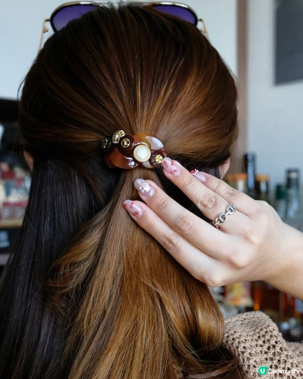 1半紮髮🎀！復古鈕扣髮圈超靚😍！支持本地創作！