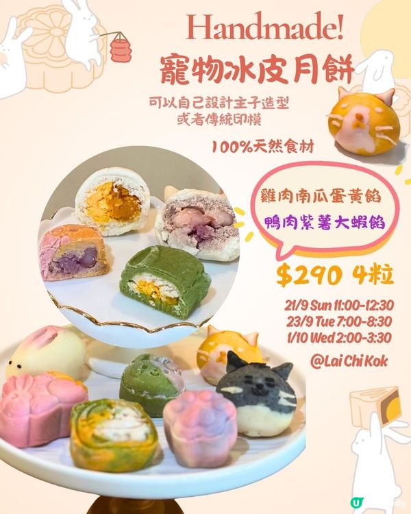 寵物月餅班！親手整靚靚冰皮 🐶🐱🌕