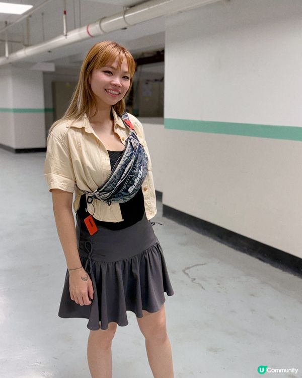 輕便型格牛仔布斜孭袋