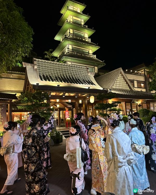 御温泉夜景太犯規😱！煙花＋塔樓＋和服＝IG爆like打卡位🔥