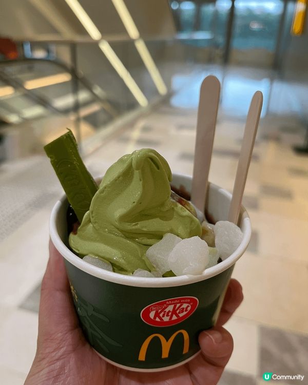吃了新出的麥當勞抹茶🍵紅豆雪糕及麥提莎麥旋風，我覺得還好，不...