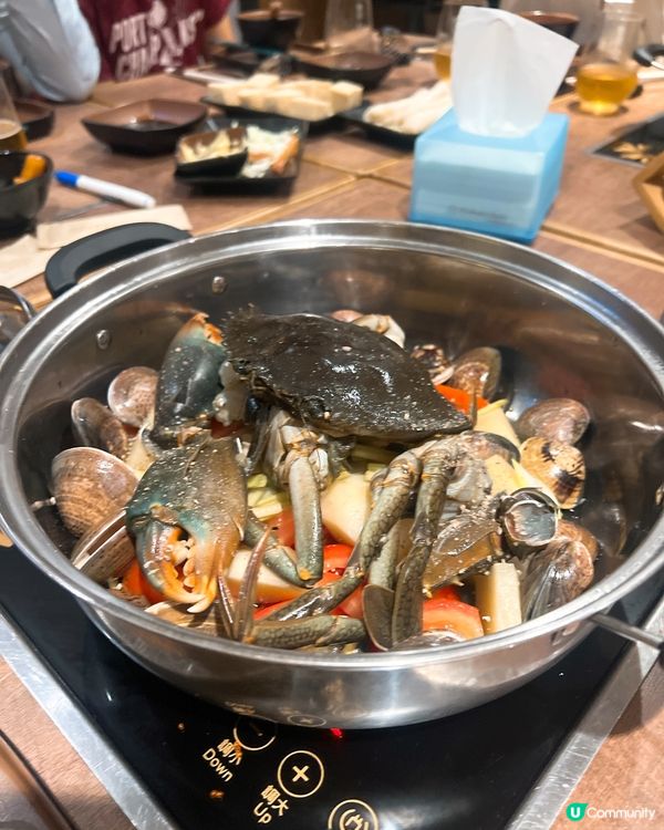🦀巨蟹湯底🔥！大角咀火鍋天花板！鮮到爆！🐮🐮
