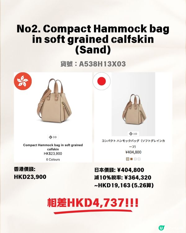 日本買LOEWE手袋超抵😍即睇14款手袋銀包 港元日圓價格比較✨最高慳超過$5700⁉️