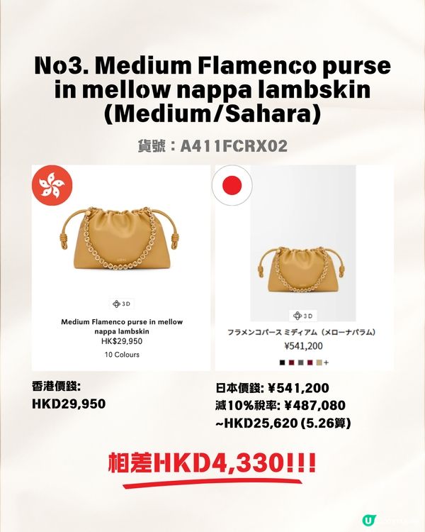 日本買LOEWE手袋超抵😍即睇14款手袋銀包 港元日圓價格比較✨最高慳超過$5700⁉️