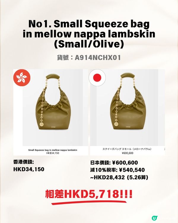 日本買LOEWE手袋超抵😍即睇14款手袋銀包 港元日圓價格比較✨最高慳超過$5700⁉️