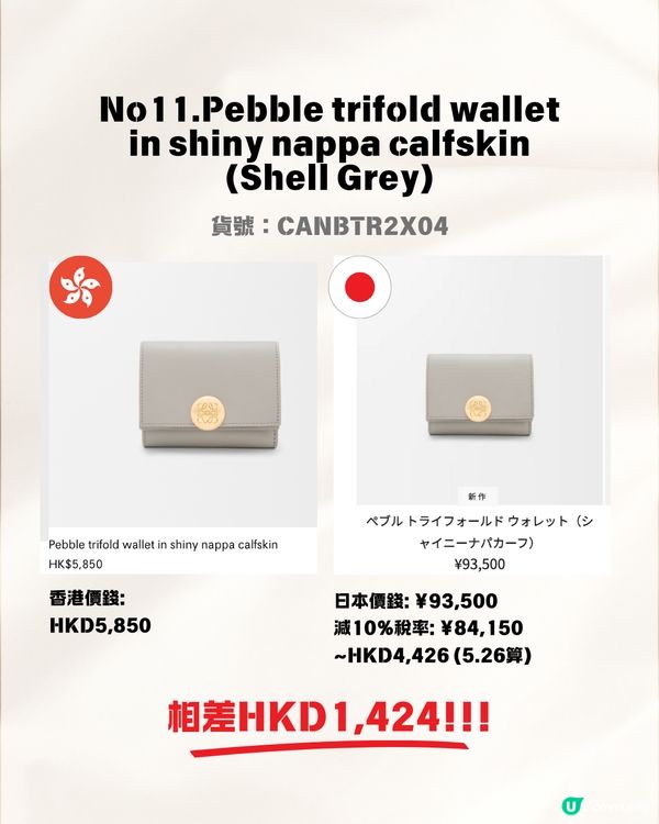 日本買LOEWE手袋超抵😍即睇14款手袋銀包 港元日圓價格比較✨最高慳超過$5700⁉️