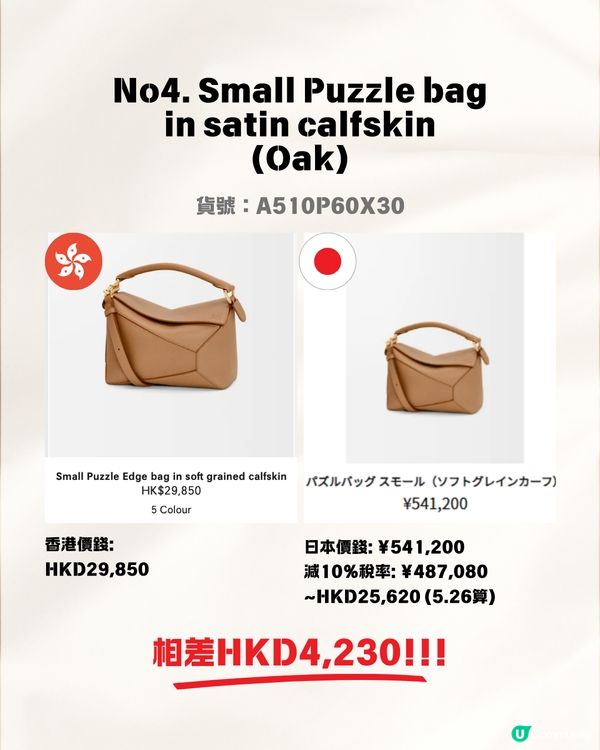 日本買LOEWE手袋超抵😍即睇14款手袋銀包 港元日圓價格比較✨最高慳超過$5700⁉️