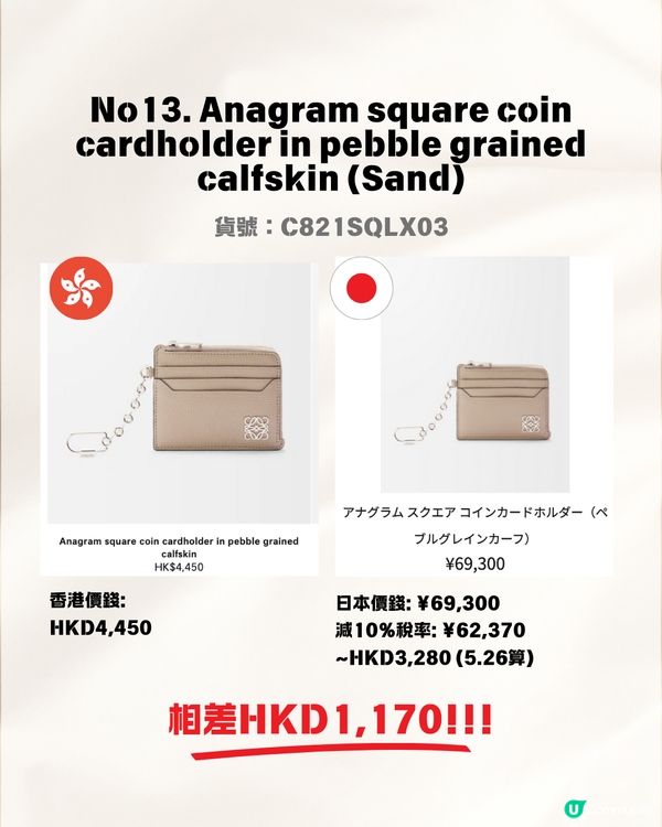 日本買LOEWE手袋超抵😍即睇14款手袋銀包 港元日圓價格比較✨最高慳超過$5700⁉️