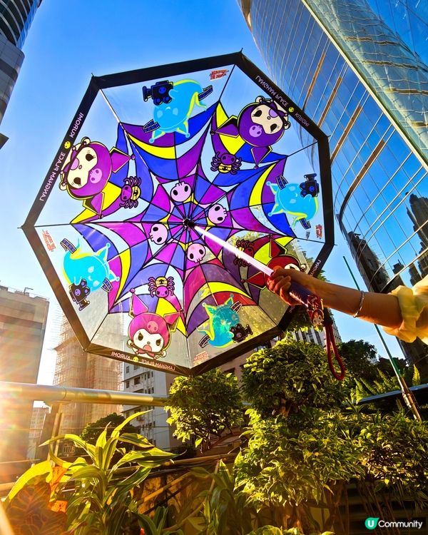 朗豪坊 x KUROMI 別注版玻璃彩繪LED發光傘 