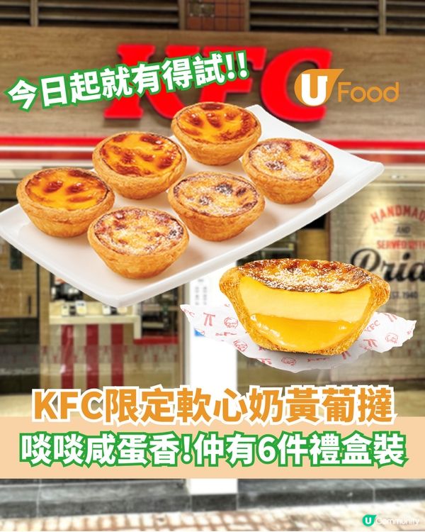 KFC限定軟心奶黃葡撻  啖啖咸蛋香/6件禮盒裝