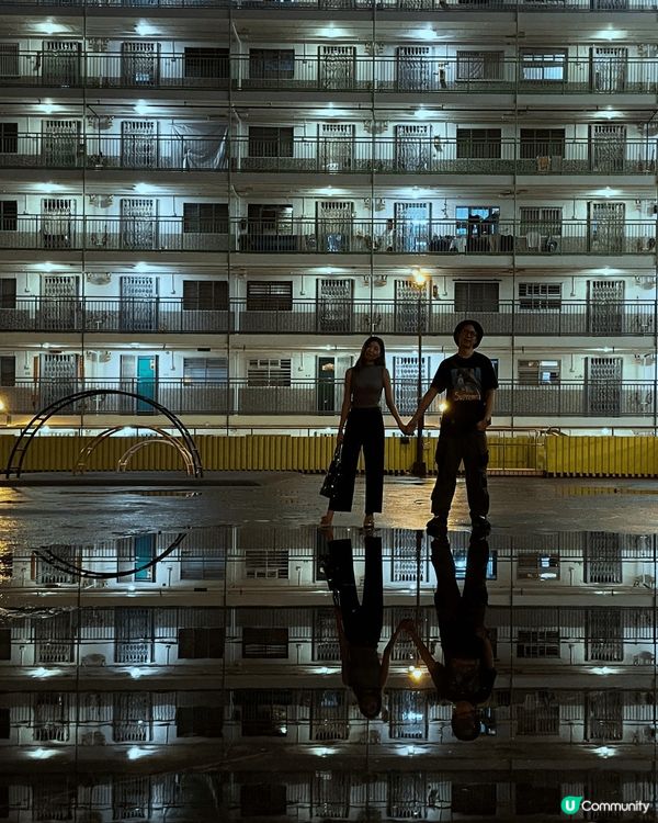 香港天空之鏡，雨後南山邨
