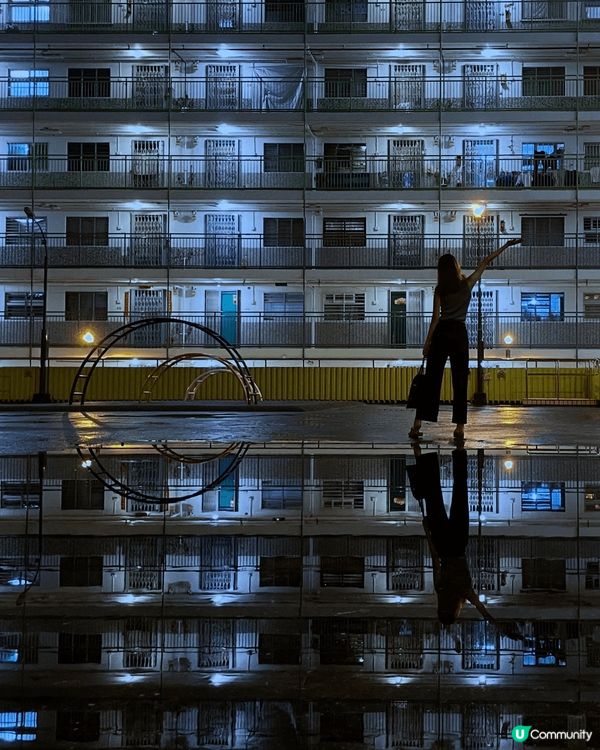 香港天空之鏡，雨後南山邨