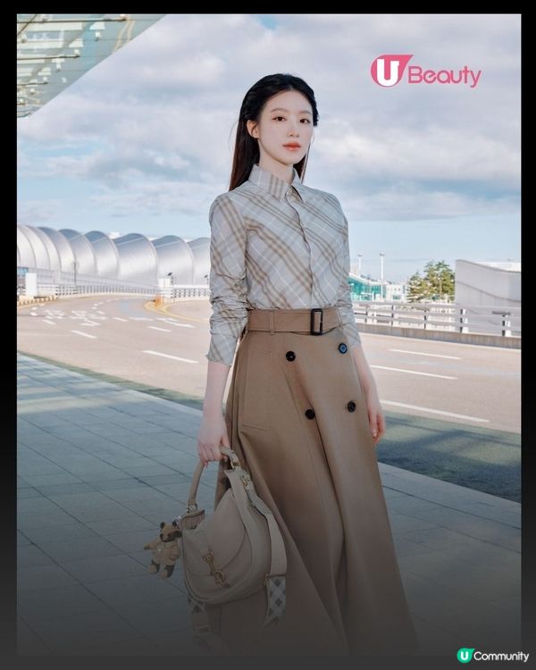 金昇玟 x 舒華英倫風現身機場！出席Burberry時裝騷