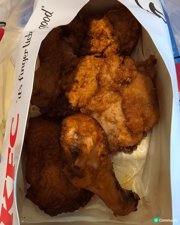 好耐冇食過炸雞, 好耐冇食過KFC! 這個細細個就已經食過佢...