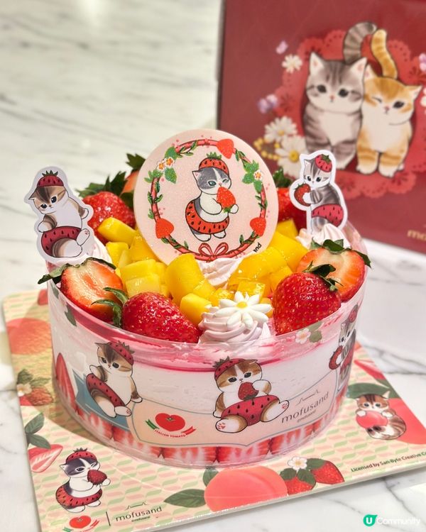 士多啤梨芒果蛋糕🍓！靚到唔捨得食🤤