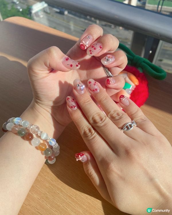 車厘子美甲💅🏻陪我一個半月！再見👋🏻！