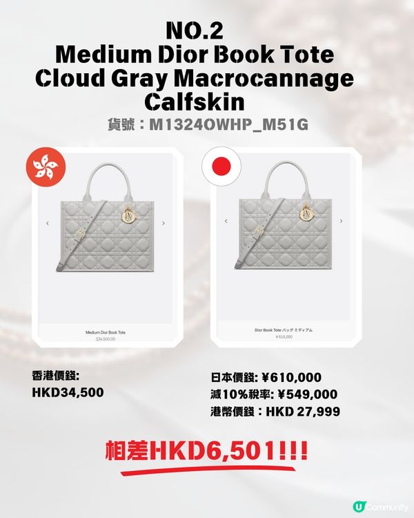日本買DIOR超抵😍即睇16款手袋日圓匯率價格比較✨新款都平超過$7300⁉️