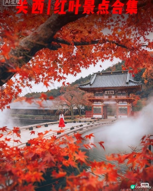 🍁关西赏枫地图这些绝美景点和近铁百货更配