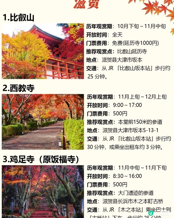 🍁关西赏枫地图这些绝美景点和近铁百货更配