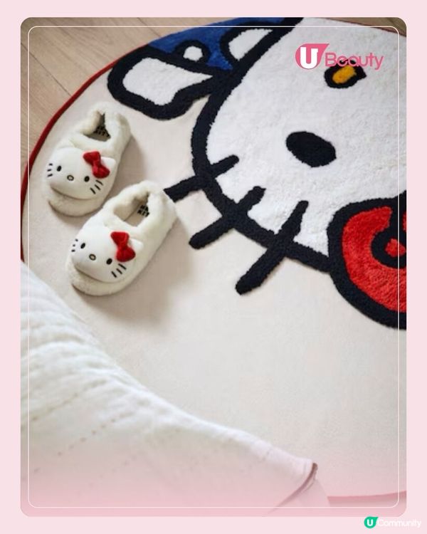 H&M Home X Hello Kitty聯乘！限量推出70S復古造型「藍色工裝褲+紅蝴蝶結」新品