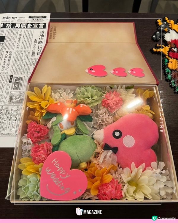 日本新人舉辦《寵物小精靈》婚禮！狂熱粉絲實現童年夢想日本一對新人均是《寵物小精靈》的熱衷粉絲，舉辦婚禮時便以小精靈為主題，所有佈置、蛋糕甚至服裝都加入小精靈元素！現場更會播放著耳熟能詳的Pokémon BGM音樂和音效。