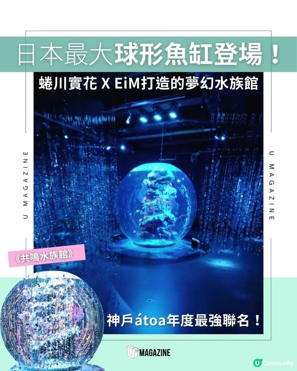 日本最大球形魚缸登場！蜷川實花 X EiM打造的夢幻水族館