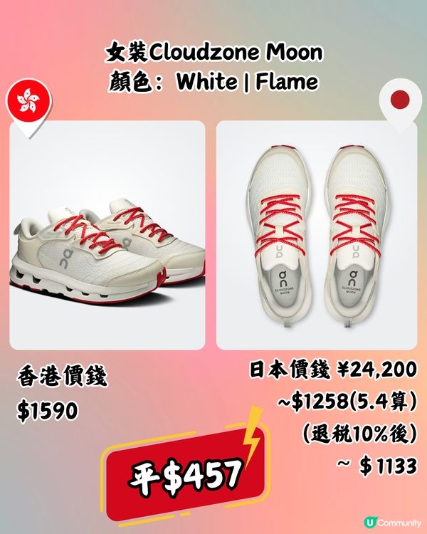 日本買On運動鞋超抵🔥15大經典百搭鞋款港日價錢對比👟附地址