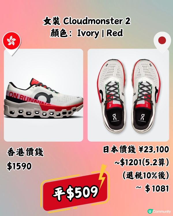 日本買On運動鞋超抵🔥15大經典百搭鞋款港日價錢對比👟附地址