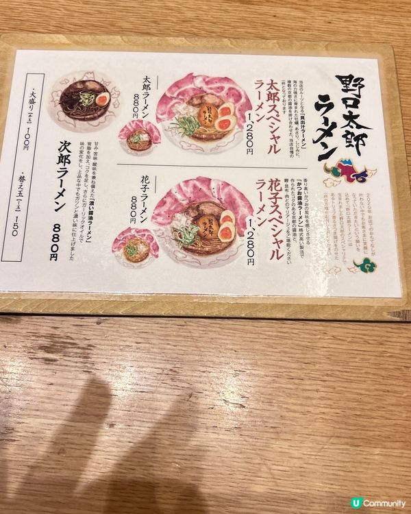 米其林廚師2020年開設的（野口太郎拉麵 ）