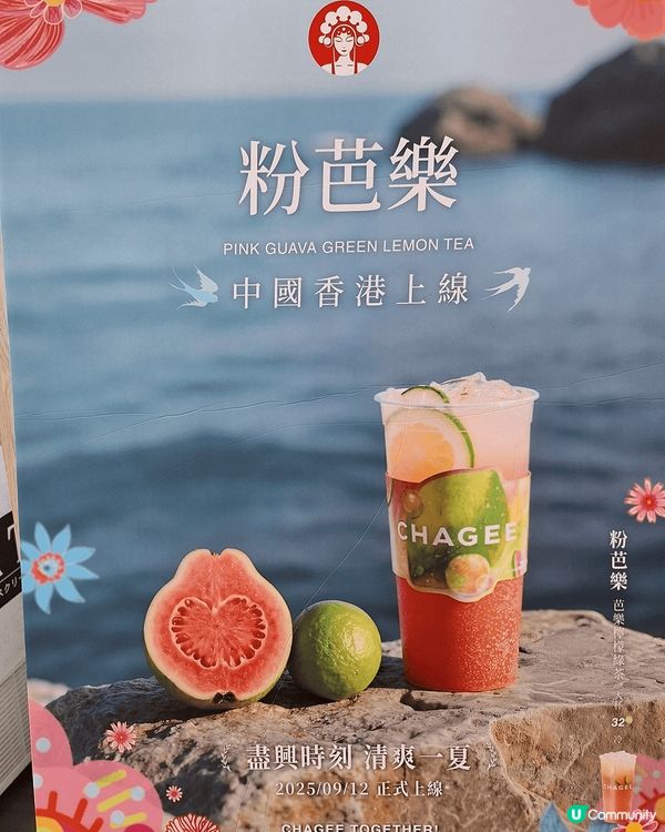 今日終於試咗霸王茶姬呢期勁Hit嘅新品——「粉芭樂」清甜芭樂...