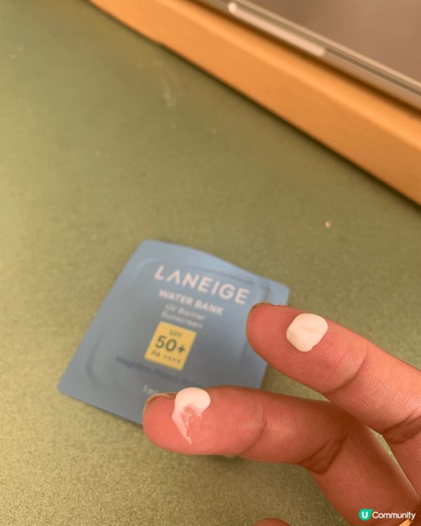 拎左Laneige呢枝防晒試用，覺得幾好用，有好潤感覺，同埋...