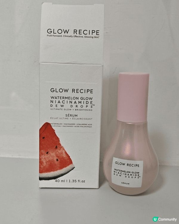 Glow Recipe 西瓜精華液質地輕盈不黏膩，吸收快且唔...