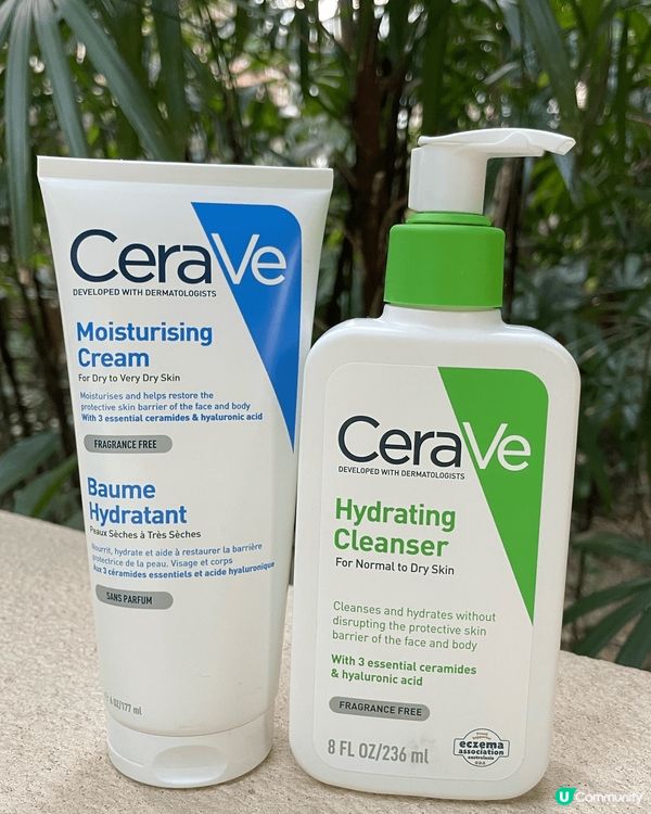 ❥我推薦CeraVe溫和保濕潔膚露和滋潤修復霜，兩者也無添加...
