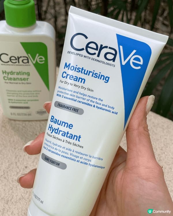 ❥我推薦CeraVe溫和保濕潔膚露和滋潤修復霜，兩者也無添加...