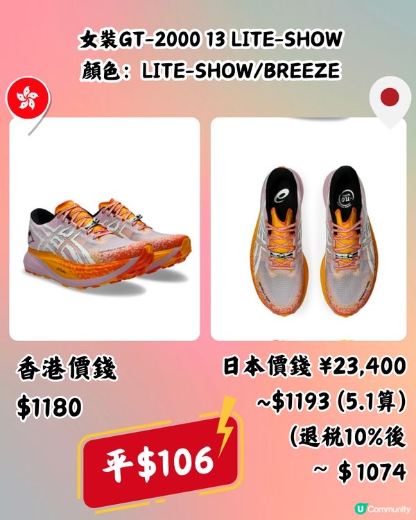 日本買ASICS好抵！即睇10款港日價錢對比！最多平近$400！