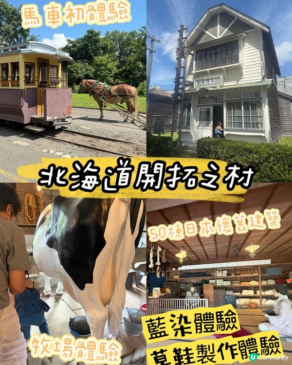 北海道露天博物館-50棟過百年歷史建築物，有馬車體驗牧場體驗