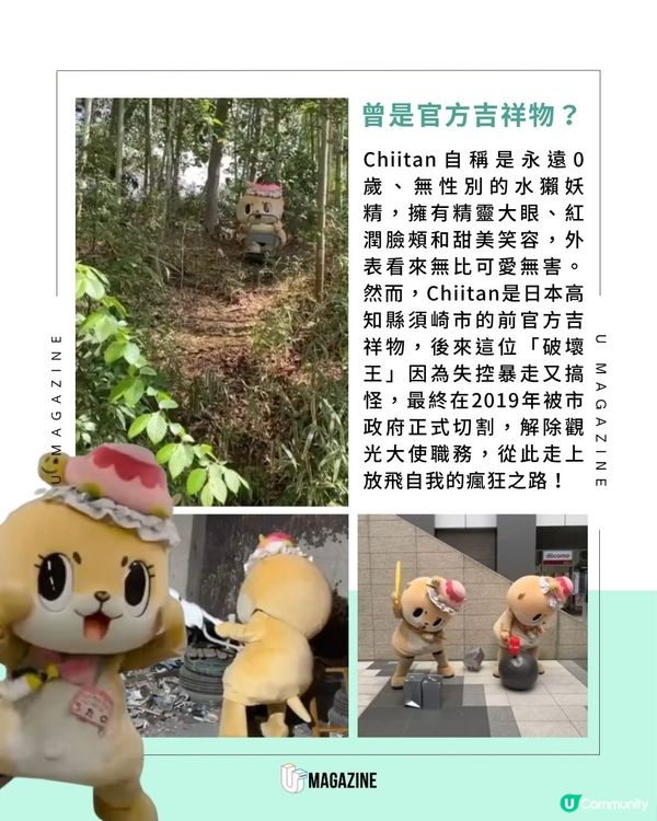 日本最「暴走」吉祥物Chiitan 因太瘋狂被解僱？影片獲破億觀看！