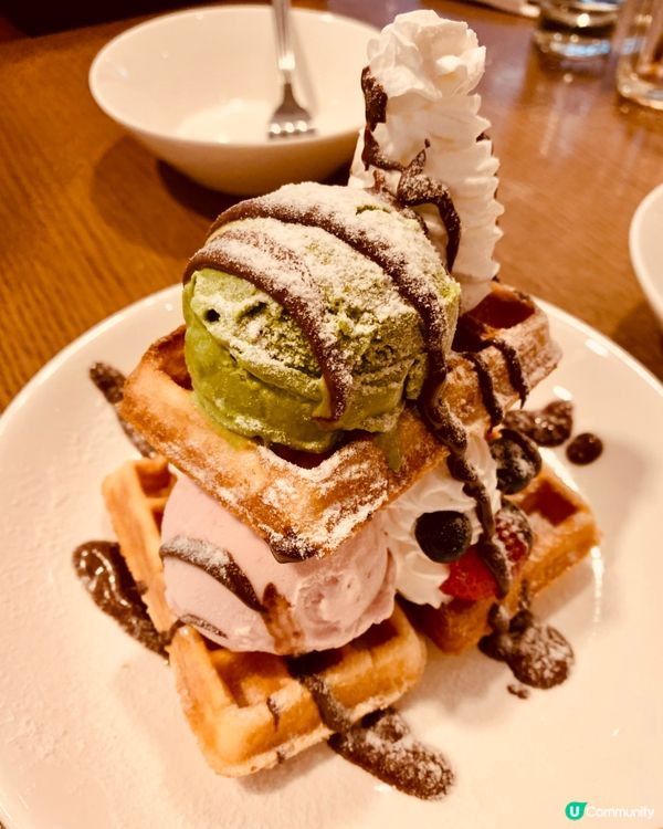 茶木下午茶🤤！芝士薄餅+窩夫😋，正！