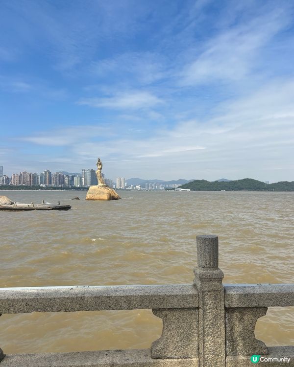 珠海一日遊-單車遊海岸線打卡標誌性珠女+人氣cafe吃可麗路