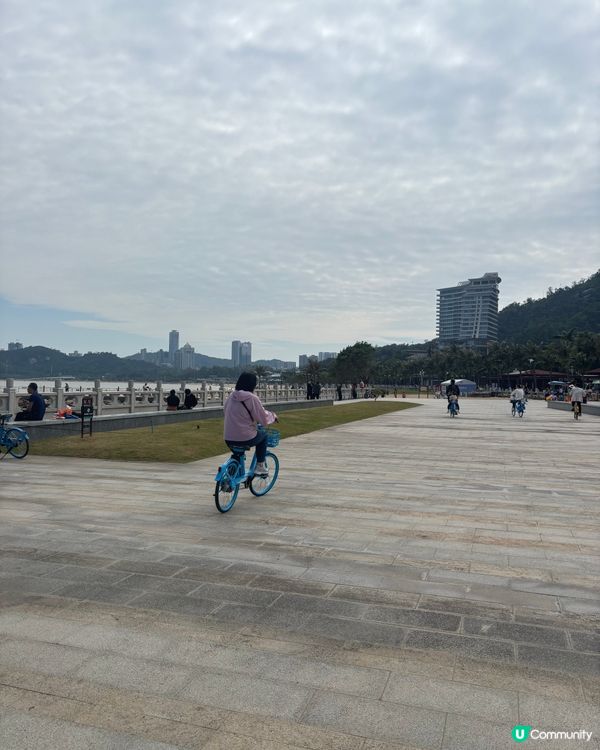 珠海一日遊-單車遊海岸線打卡標誌性珠女+人氣cafe吃可麗路