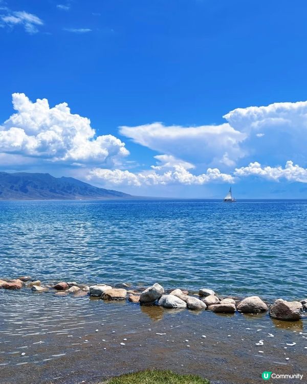 賽里木湖靚到爆！🤩 天鵝湖水超清透！