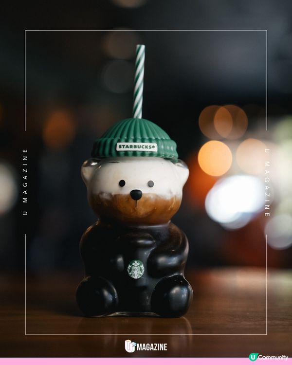 Starbucks美國限定熊仔玻璃杯登場 ！配上可愛綠色冷帽杯蓋