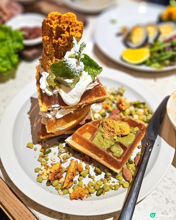 【美食】韓式開心果窩夫💚🥞✨️