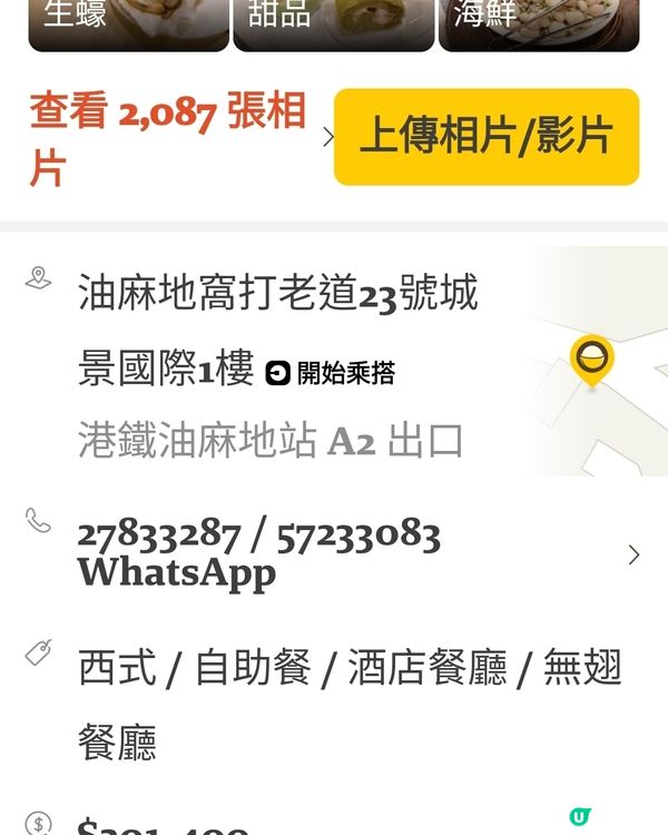 去咗佐敦城景閣酒店