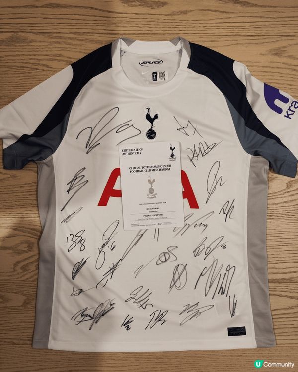 收到呢件熱刺25/26簽名波衫生日禮物，真係超大驚喜！難以置...