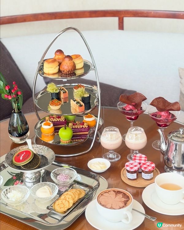 CP值高 酒店奢華魚子醬下午茶 🥳 落地大玻璃海景超靚