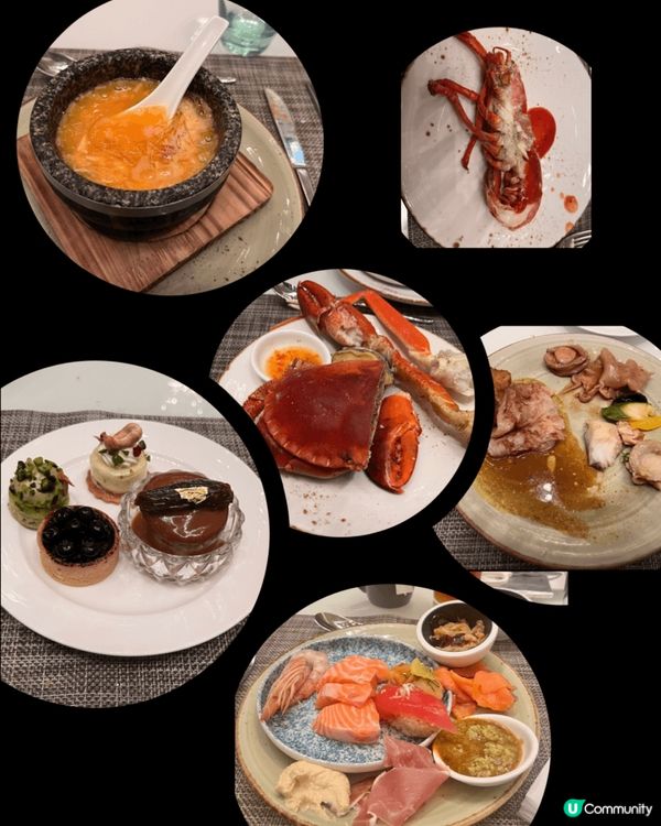 香港萬麗海景酒店萬麗咖啡室推出自助餐,食物豐富,可以任食蟹腳...