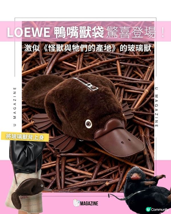 LOEWE 鴨嘴獸袋驚喜登場！激似《怪獸與牠們的產地》的玻璃獸